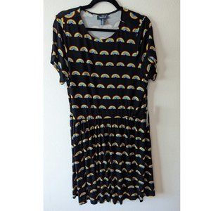 Modcloth Ensemble Observation Rainbows Print Knit Dress